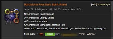 Manastorm Poe Build Guide Fossilised Spirit Shield