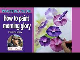 1358 Watercolor How To Paint Morning Glory Healing Flowers Painting Wet On Wet Art Jack Youtube Morning Glory Flowers Flower Painting Healing Flowers
