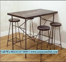 Set Bar Kursi Cafe Modern Rangka Besi Sarjana Mebel Mebel Kursi Bar Kursi