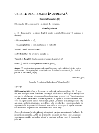 In fapt, (se anunta starea de fapt, obiectul cererii si motivele ce justifica admiterea unei asemenea cereri). Cerere De Chemare In Judecata