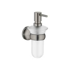 Add to your bathroom, shower, kitchen, laundry or powder room to keep basins clear and soap access handy. Madison Dark Platinum Matte Accessories Soap Dispenser Wall Mounted