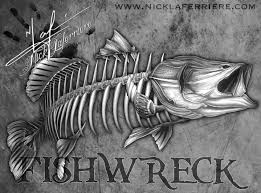 Barramundi Skeleton For Fishwreck In Australia Fish Fishing Australia Barramundi Skeleton Skull Nicklaferriere Drawi Fish Drawings Leather Art Fish Art