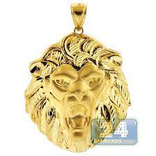 If you have any issues with your order, we will replace it for free. Solid 10k Yellow Gold Lion Head Mens Pendant