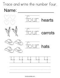 Trace And Write The Number Four Coloring Page Alphabet Worksheets Preschool Beginning Math Numbers Preschool