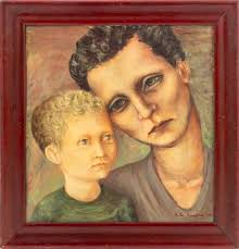 Allen Sapp Ice Hockey Coach Oil Painting, Canadian