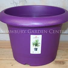 Plastic garden decor flower plant pot holder 9.5cm diameter black w tray. Scheurich Living Purple Plastic Plant Pots