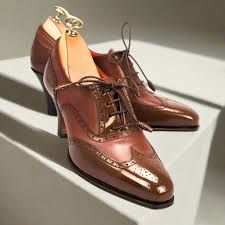 Tan Brown Leather Lace Up Oxford Heel Shoes for Women – The Royale Peacock