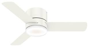 Guaranteed low prices on modern lighting, fans, furniture and decor + free shipping on orders over $75!. Hunter 44 Minimus Ceiling Fan With Led Light Fresh White Transitional Flush Mount Ceiling Lighting By Lightsonline Houzz