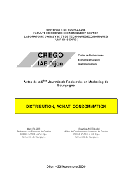 Pdf Actes De La 5eme Journee De Recherche En Marketing De Bourgogne Distribution Achat Consommation Dijon 23 Novembre 2000