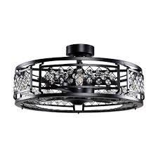 Parrot Uncle Wright 18 In Black Crystal Ceiling Fan With Light And Remote Control F8215110v The Home Depot