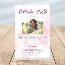 Free celebration of life program template flyer templates solid. Pink Watercolors Funeral Program Template Urns Online