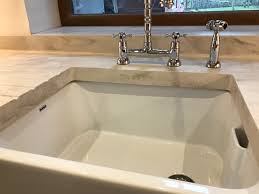 corian clam shell with belfast sink