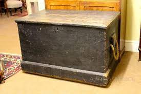 Storage container on casters made of wooden box. Large Painted Wooden Box Wood Box Log Box Antiques Atlas