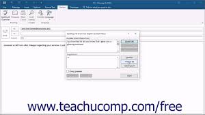 Outlook 2016 Tutorial Checking Message Spelling Microsoft Training Lesson Youtube