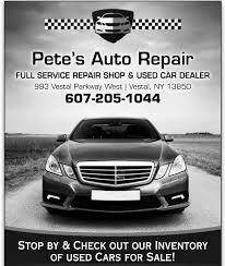 Pete's service center is a premier auto repair shop serving indianapolis and the surrounding areas. Pete S Auto Repair Vestal Ny 607 205 1044