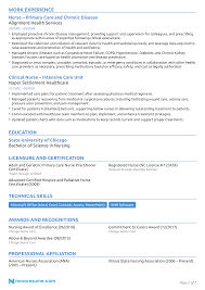 Medical care avenue 555, chicago email: Nurse Resume Example How To Guide For 2021