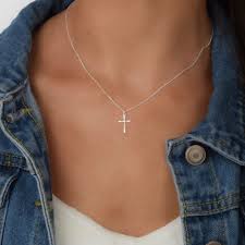 Silver Cross Necklace for Women