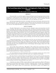 Pdf The Local Innovation Networks An Explorative Study Of