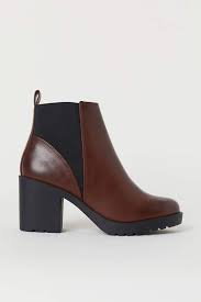 Black Ankle Boots With Brown Heel Ankle Boots Brown Ladies H M Us In 2020 Brown Ankle Boots Boots Black Ankle Boots