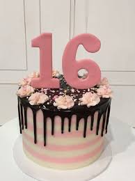 Happy 16 th annual 35 th birthday! Pink And White Chocolate Ganache Drip Cake For 16th Birthday By 3 Sweet Girls Cakery Sweet 16 Birthday Cake 16th Birthday Cake For Girls 16 Birthday Cake