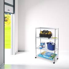 The plastic pole wedges that hold the shelves in place are easy to use and move if necessary. Seville Classics Inc 48 H X 30 W X 14 D Shelving With Wheels Reviews Wayfair