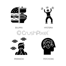 See more ideas about health symbol, symbols, symbolic tattoos. Mental Disorder Glyph Icons Set Bulimia Eating Disorder Hysteria Panic Stock Vector Crushpixel
