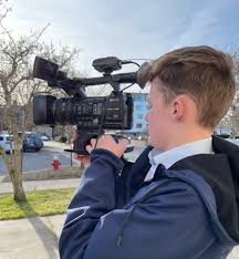 Film Club members shooting an original flick