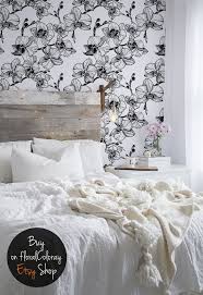 Bedroom Black And White Wall Mural Elegant Black And White Orchids Wallpaper Floral Etsy Orchid Wallpaper Black And White Wallpaper Floral Wallpaper