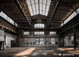 Industrial Interior Of An Old Factory Vinyl Wall Mural Heavy Industry Industrial Home Design Industrial Interiors Factory Interior