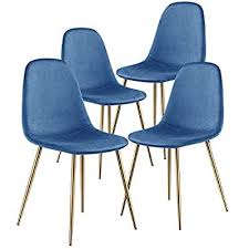 At dining room ideas, we love adding a touch of blue to our home décor. Buy Kealive Dining Chair For Kitchen Dining Room Set Of 4 Mid Century Modern Side Chairs With Golden Metal Legs Velvet Fabric And Soft Upholstered Seat Blue Online In Turkey B07yybwvyg