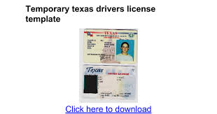 Temporary Texas Drivers License Template Templates Drivers License Texas