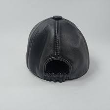 SALEBJB 58cm Natural Leather Ball Cap Plain Baseball Duty Ranger Jockey  Trucker Sports Snapback Military Hunting Strapback Cadet BLACK