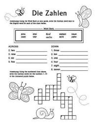 Die Zahlen German Numbers 1 10 Crossword Puzzle Worksheet Spanish Numbers Spanish Handouts Beginner Spanish Worksheets