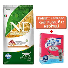 N D Balkabakli Bildircin Ve Narli Kisirlastirilmis Tahilsiz Kedi Mamasi 10 Kg