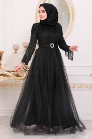 Tesetturlu Abiye Elbise Puskullu Siyah Tesettur Abiye Elbise 40242s Tesetturisland Com The Dress Aksamustu Giysileri Elbise