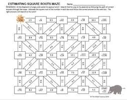 Estimating Square Roots Maze Activity Estimating Square Roots Math Maze Square Roots