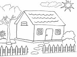 Download gambar mewarnai paud pictures. Sketsa Gambar Rumah Anak Tk