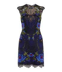 Karen Millen Floral Lace Mini Dress Multicolour Embroidered Lace Dress Dresses Lace Dress