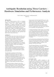 Ambiguity Resolution using Three Carriers