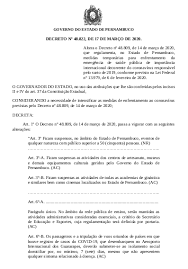 Pernambuco prorroga restrições para o comércio e atividades econômicas; Covid 19 Governo De Pernambuco Emite Novo Decreto Tv Replay