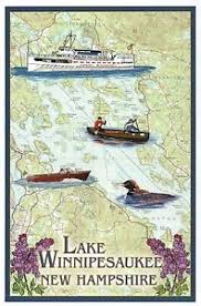 details about lake winnipesaukee new hampshire nautical chart boat nh modern map postcard