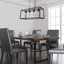 The black and white combination with a tint of wood looks just perfect. Modern Farmhouse Kitchen Island Lighting Industrial Black Chandelier Rectangle Hanging Light Fixtures For Dining Room Living Room Foyer Bar Restaurant 4 Light Industrial Pricepulse