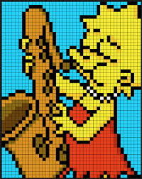 Hey Diyers Enjoy These Patterns Of Homer Marge Bart Lisa And Maggie Bonus Flanders And Scorpio Woohoo Pixel Art Pixel Art Grid Pixel Art Pattern