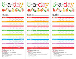 Healthy Eating Chart For Kids 5 A Day Printable