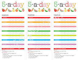 Healthy Eating Chart For Kids 5 A Day Printable