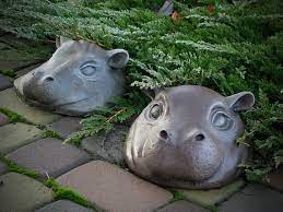 Comes either stained or plain concrete, will last for years. Garden Sculpture Hippopotamus Outdoor Sculpture Head Of Etsy Sculpture Concrete Sculpture Outdoor Sculpture