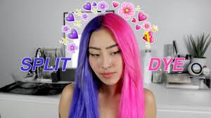 Whether you choose pink and blue, silver and purple, or white and black, split hair color is a great way to express yourself. Splitdye Hair Transformation Pink Purple Vpfashion Youtube