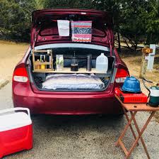 How To Convert Your Honda Civic Into A Camper Road Trip Soul Road Trip Car Car Camping Organization Car Camper