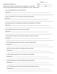 A hypothesis (plural hypotheses) is a proposed explanation for a phenomenon. Hypothesis Worksheet 2 Name Hour Date