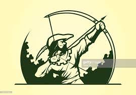 Medieval Archer Robin Hood With Bow And Arrow Vector Silhouette Medieval Archer Robin Hood Illustration
